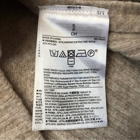 Banana Republic Merino Fine Wool Blend Side Zipper Sweater in Beige Size S - Picture 8 of 9